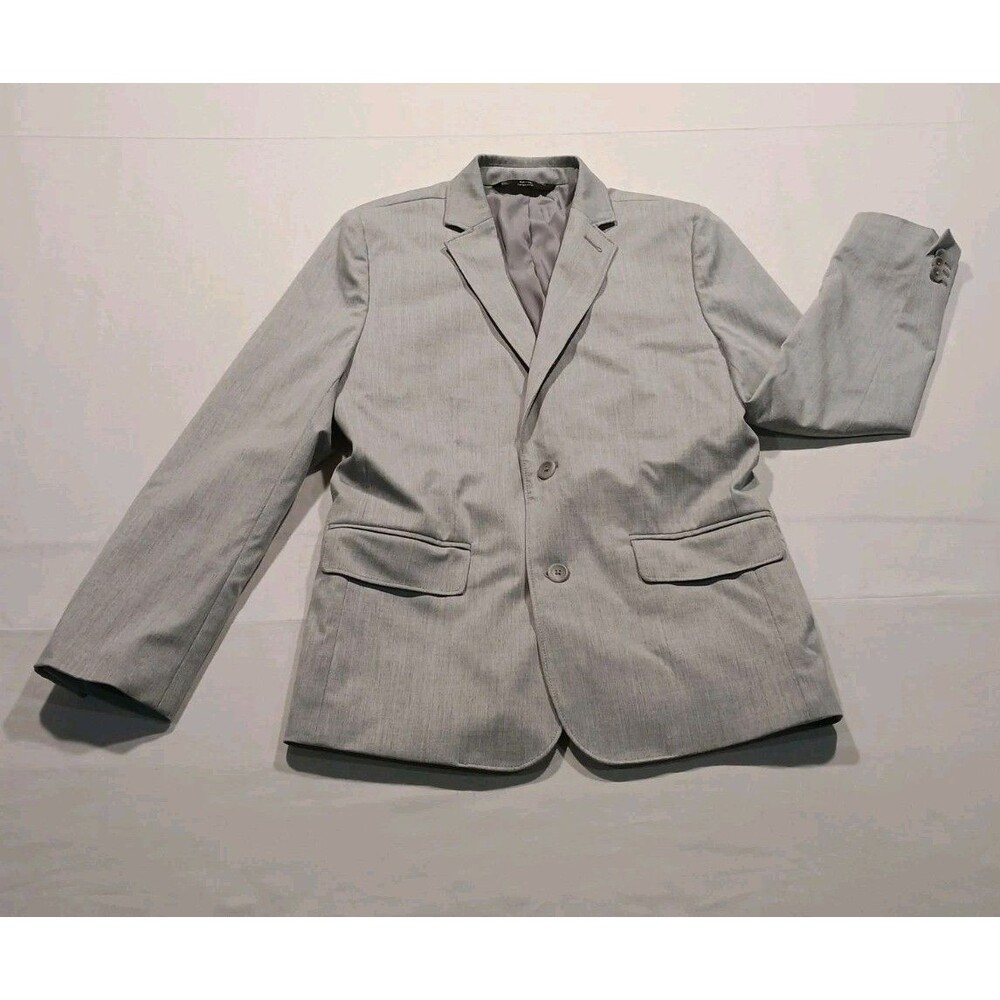 Nordstrom Gray Buttoned Stretch Tailored Lined Blazer Career Jacket - Women's 12 - Picture 1 of 7